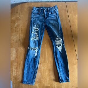 Distressed Blue Jeans